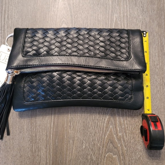 NWT Urban Expressions Black clutch purse with gold hardware - Picture 7 of 7